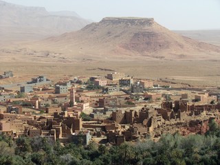 View of Desert Land in Merzouga area in Morocco. despite few colour and vegetation, the view is amazing