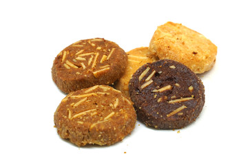 Group of ginger cookies on white background
