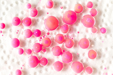 Drops of pink paint