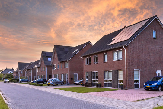 Street With Modern Family Houses