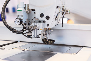 Industrial sewing machine, modern equipment for sewing and processing textiles
