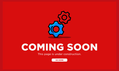 Coming Soon Page Interface Design with Gear Illustration