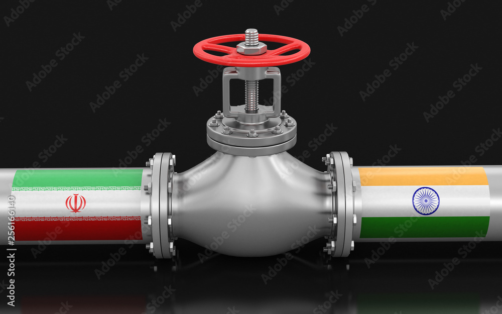 Poster pipeline with flags. image with clipping path
