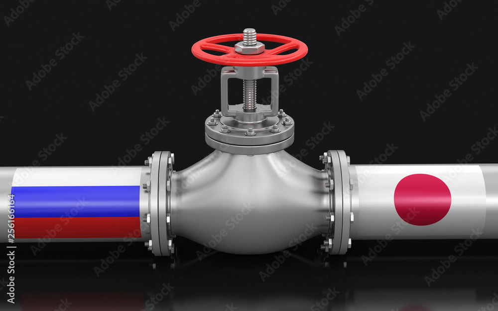 Poster pipeline with flags. image with clipping path