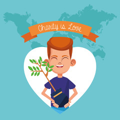Charity is love cartoon