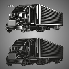 Modern american truck vector illustration. Heavy transport picture