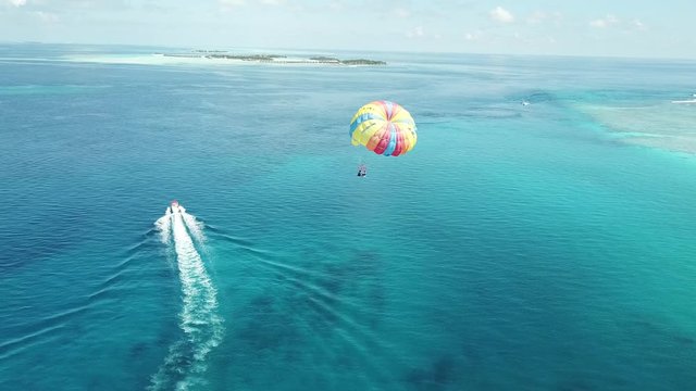 Parasailing video in Maldives ocean