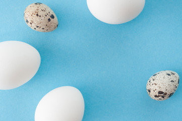 Easter white and quail eggs