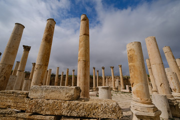 Old Roman city Jerash ruins in Jordan