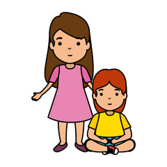 mother with daughter characters