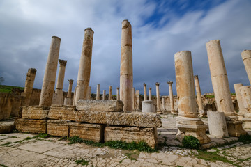 Old Roman city Jerash ruins in Jordan
