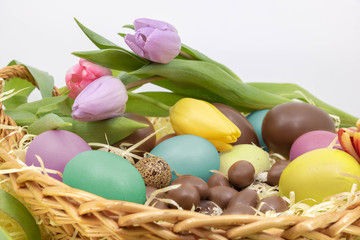 Chasse aux oeufs fête de Pâques et arrivée du printemps