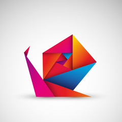 kolorowy ślimak origami wektor © Rzoog