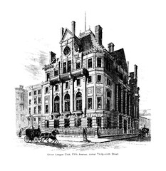 New York city. Engraving illustration