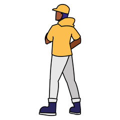 adventurous black man with cap avatar character