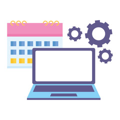 work calendar laptop