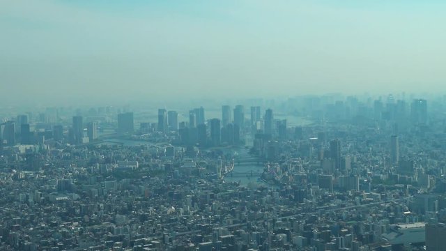 Aerial view of Tokyo with skylines from Skytree tower.