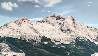 Monte Cavallo (Piancavallo) Pordenone, Aviano, panorama innevato e dei boschi della Stazione...