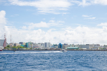 Obraz premium city of Male island of Maldives view from the ocean