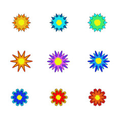 flower vector set. colorful floral set. Vector illustration