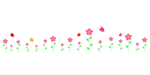 Flowers on a white background. Design elements for your work. Vector illustration