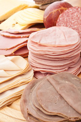 big group of thinly sliced meat 