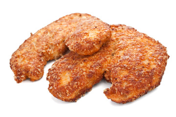 Two Chicken Parmesan isolated on white