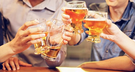 A group of alcohol glass in party night or after work relax,celebrate for something special, good for drink concept.