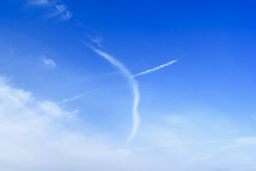 Fototapeta na wymiar Longbow in the sky, forward direction