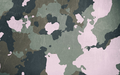 Dirty camouflage fabric texture for background