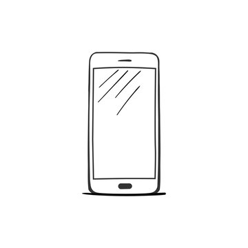 Hand Drawn Sketch Of Mobile Phone, Mockups