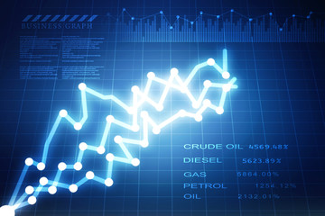2d rendering Stock market online business concept. business Graph 