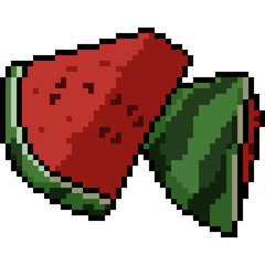 vector pixel art watermelon piece