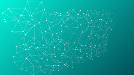 Futuristic graphic elements connected triangles vector 3d illustration