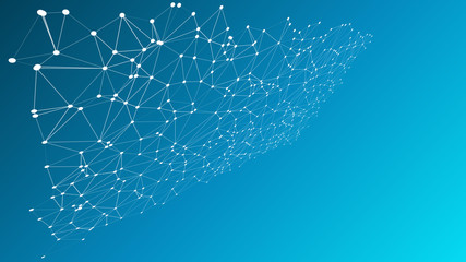 Medicine vector background concept 3d lines and dots connected