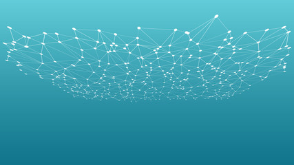 Connected lines and dots digital technology 3d vector illustration