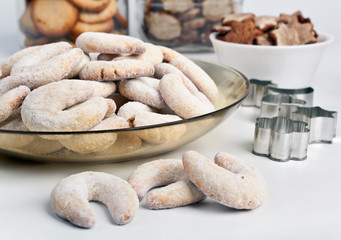 Crescents vanila and almond cookies