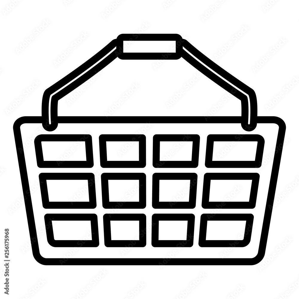 Poster shopping basket isolated icon