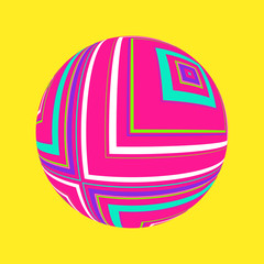 decorated ball concentric squares pattern in vivid colors