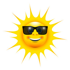 happy smiling sun with sun glasses