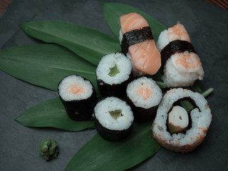 sushi on a plate