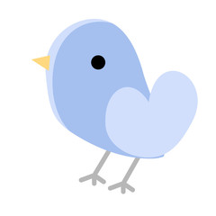 Blue bird flat illustration