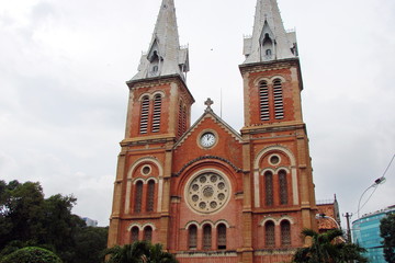 Obraz premium Very rare, but even in the South Asian city you can see the unique beauty of the Catholic temples.