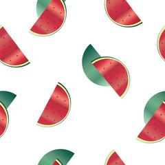 seamless pattern with watermelon vector - summer theme