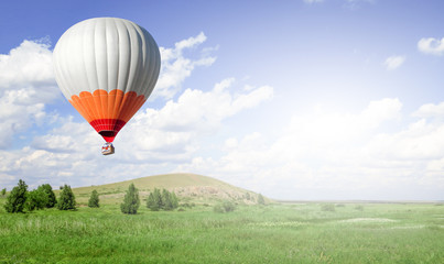 Balloon trip above the ground