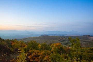 Obraz premium Evening scenery in Central Bohemian Uplands, Czech Republic.
