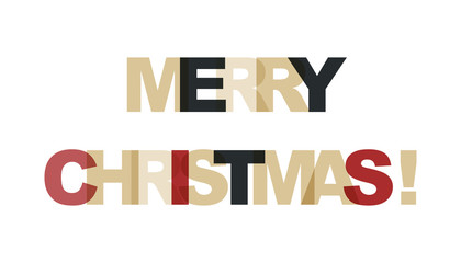 Merry Christmas phrase overlap color no transparency