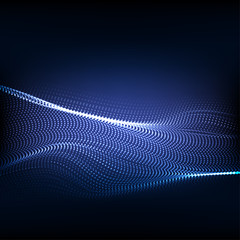 Abstract Blue Shiny Waves Background