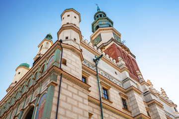 Fototapeta premium Architecture of the City Hall at main square in Poznan, Poland.
