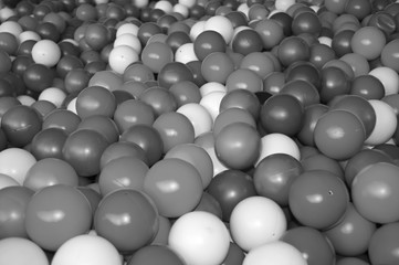 Black grey white balls for dry massage. Black-and-white photo